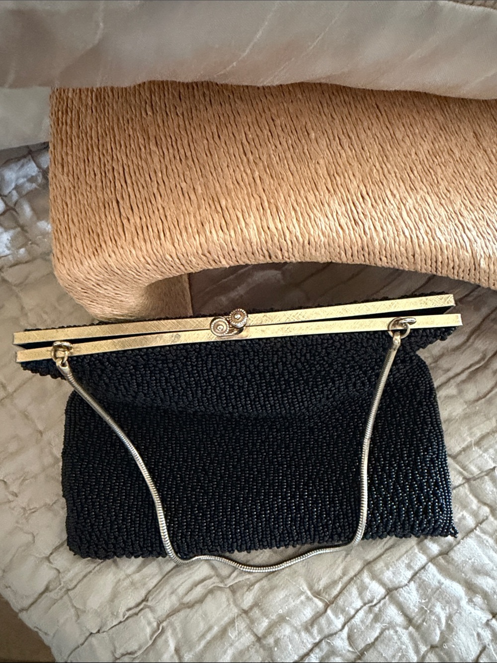 Elegant vintage Black Beaded evening bag - Picture 8 of 16